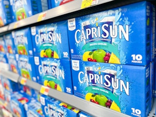 packs of Capri Suns on a shelf