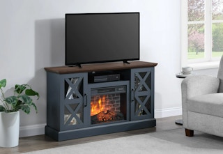 walmart mainstays fireplace tv stand navy
