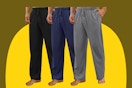 Men's 100% Cotton Lounge Pants 3-Pack B0FDWVF75Z black navy grey