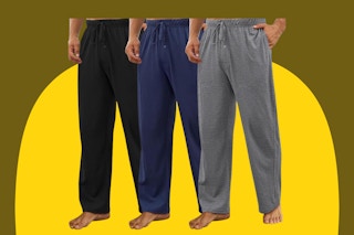 Men's 100% Cotton Lounge Pants 3-Pack B0FDWVF75Z black navy grey