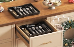 silverware in organizers in a drawer