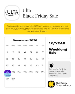 Ulta black friday 2026 dates