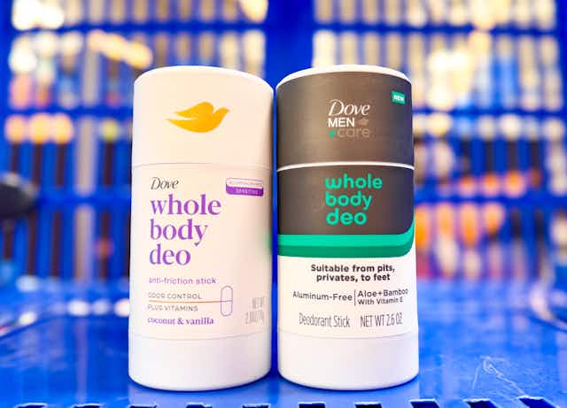 Save $5 on New Dove and Dove Men+Care Whole Body Deodorant at Walmart card image
