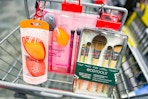 ecotools and real techniques beauty tools in a cart