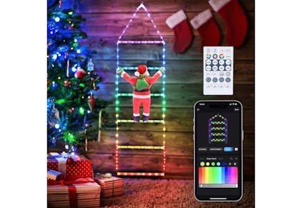 Christmas Santa Ladder Lights