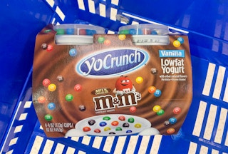 dannon yocrunch yogurt multipack in walmart hand basket
