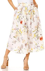 Pleated Midi Skirt for Women