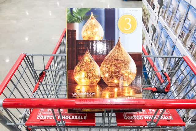 Evergreen Hand-Blown Glass LED Raindrops 3-Pack, Just $24.99 at Costco card image