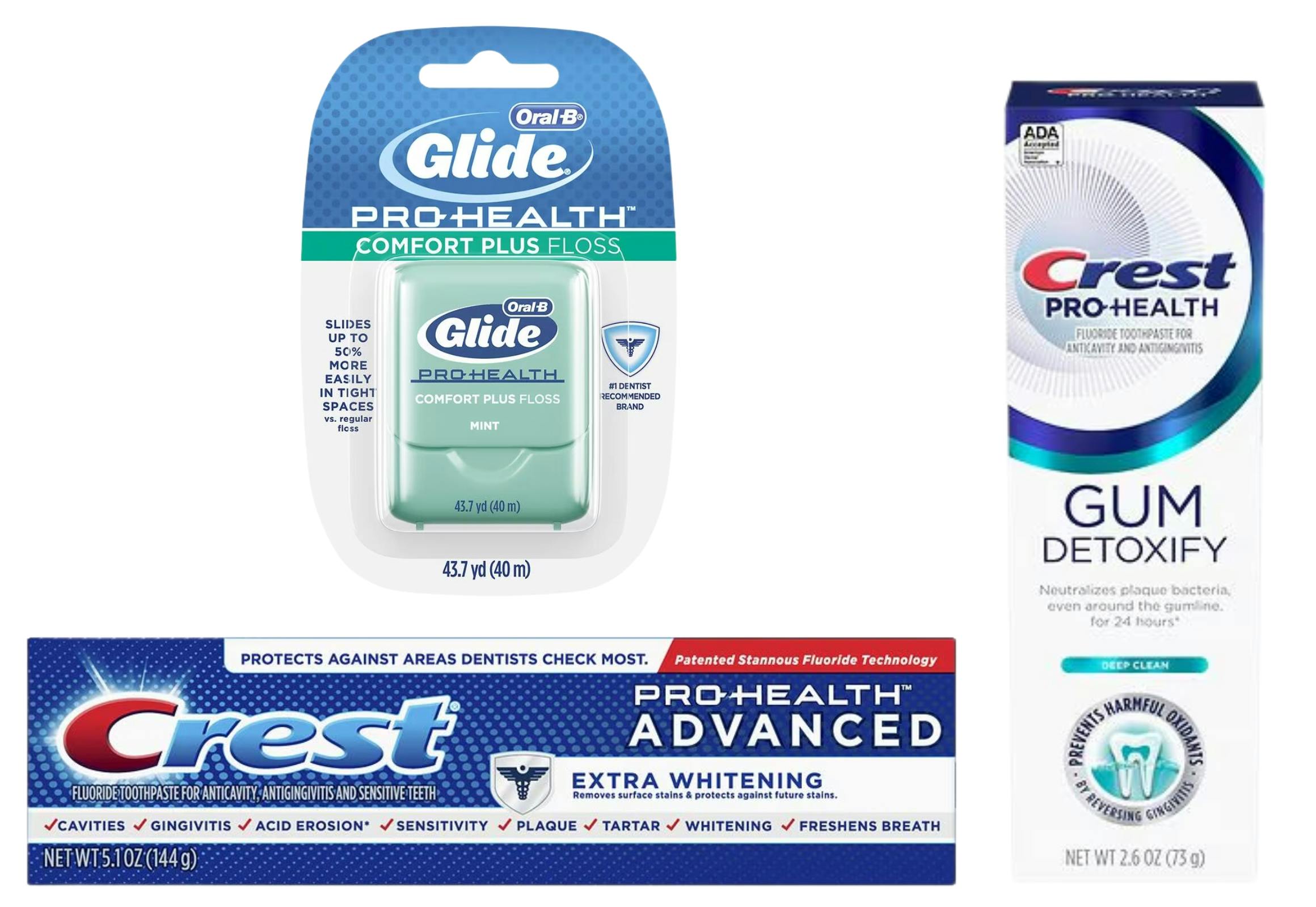 2 Crest Toothpastes + 1 Oral-B Floss