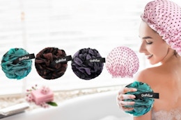 Shower Loofah and Cap Set, as Low as $5.84 on Amazon card image