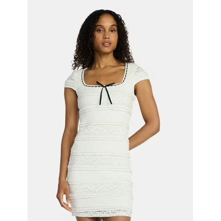Madden NYC Women's Texture Lace Mini Dress