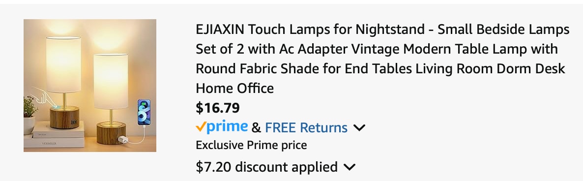 lamp Amazon receipt