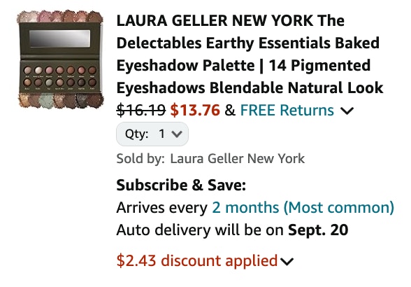 Laura Geller Eyeshadow Palette cart