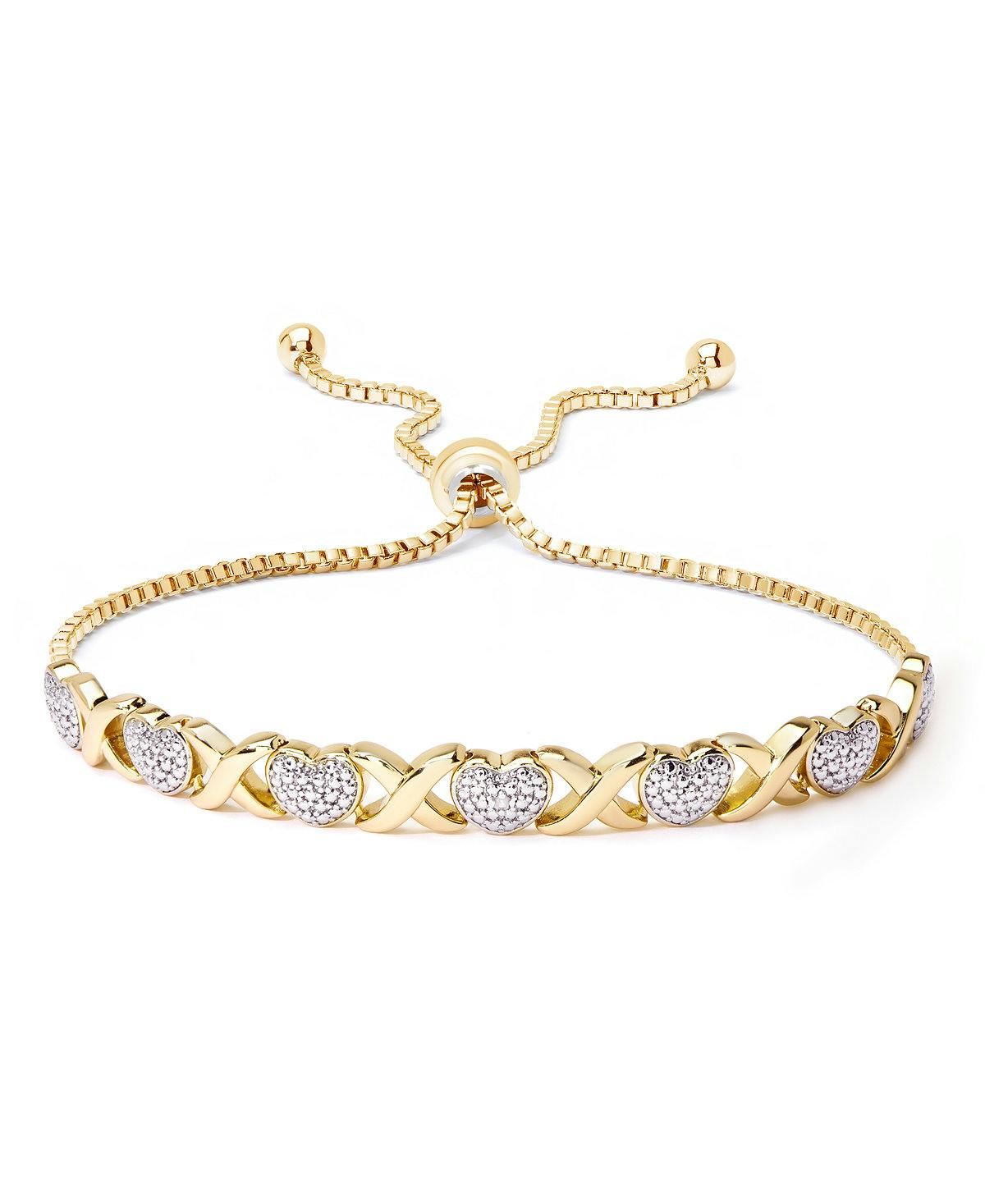 Diamond Accent Heart X Link Bracelet