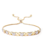 Diamond Accent Heart X Link Bracelet