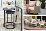 3 lifestyle images of patio furniture from Lowe's