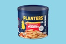 planters cocktail peanuts on a blue background