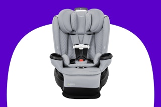 Stock image of the Evenflo Revolve 360 Rotating Car Seat in the color "Green & Gentle)
