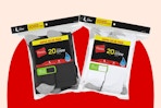 Two 20-packs of Hanes socks (in black & white)