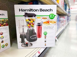 hamilton beach kitchen system sitting on a target shelf