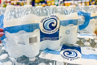 a pack of office depot purified water