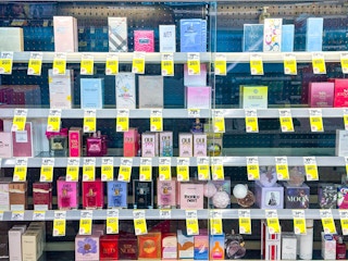 designer fragrances on shelf at walgreens