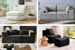 4 lifestyle photos of boneless furniture from Wayfair