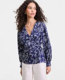 Women's Printed Wrap Blouse