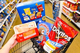meijer groceries in a shopping cart