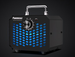 an ozone air generator on a black background