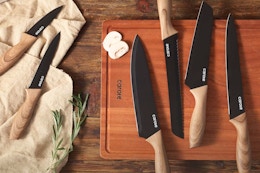 Carote knife set Amazon on chopping black