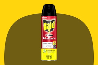 Raid Ant And Roach Killer Spray on yellow KCL template