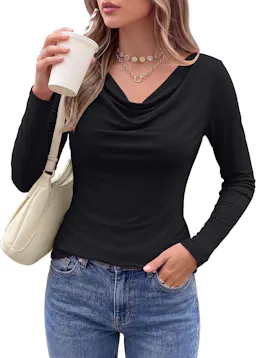 PRETTYGARDEN Women's Cowl Neck Top