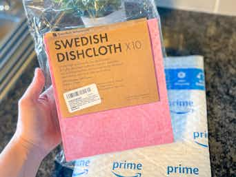 HOMEXCEL 10 Pack Swedish Dish Clothes,Reusable Sponge Cloth, for