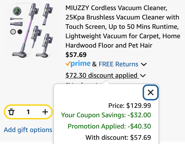 Miuzzy vac cart