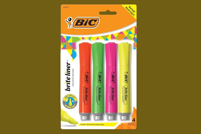 Bic Brite Liner Highlighter 4-Pack, as Low as $1.57 on Amazon  card image