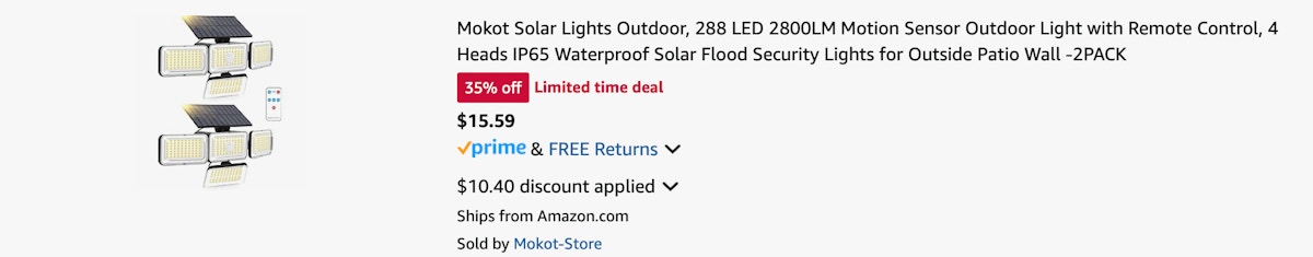 Amazon Outdoor Solar Motion Sensor Light 2025 3