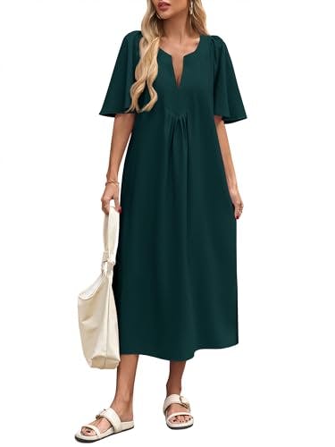 Women's Flutter Sleeve Maxi Dress