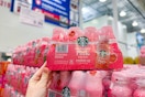 starbucks pink drinks multipacks stacked at costco