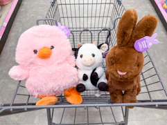 easter plush toys in walgreens cart