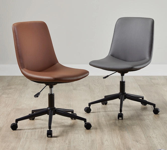 brown and gray office chairs