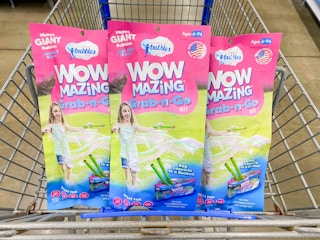 three wowmazing giant bubble kits in walmart cart