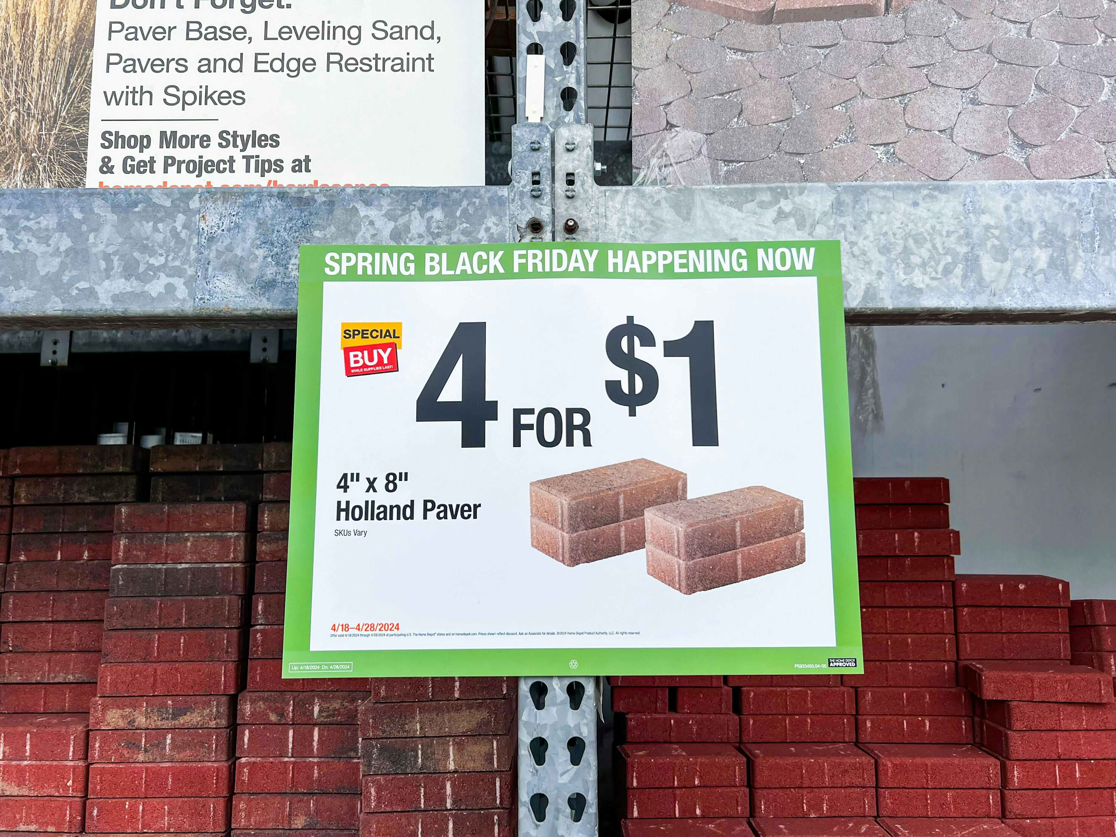 home depot holland concrete pavers and sign