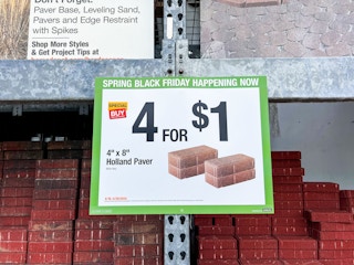 home depot holland concrete pavers and sign