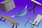 furniture items on a gradient