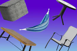 furniture items on a gradient