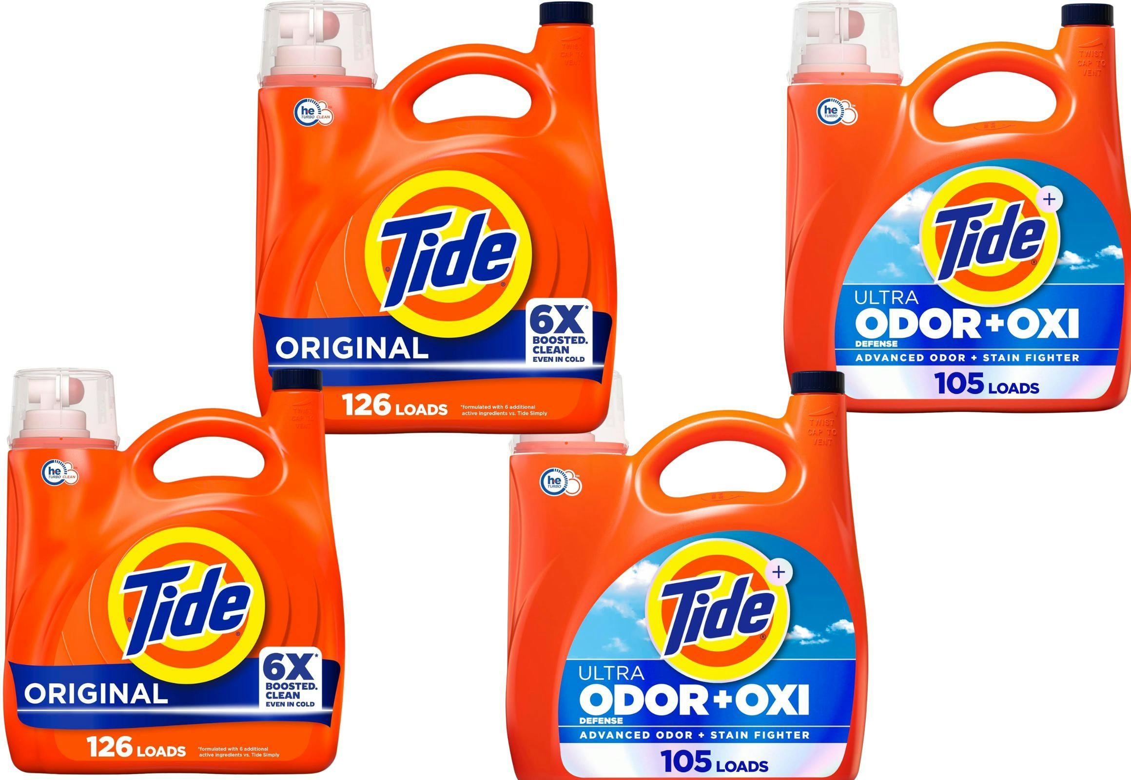 4 Tide Liquid Laundry Detergent Jugs