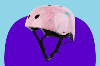 pink justice kids' bike helmet