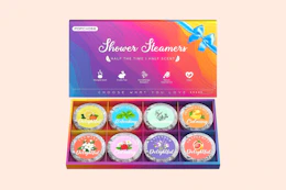 shower steamers on cream background