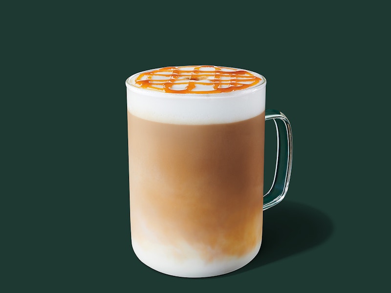 starbucks hot caramel macchiato drink